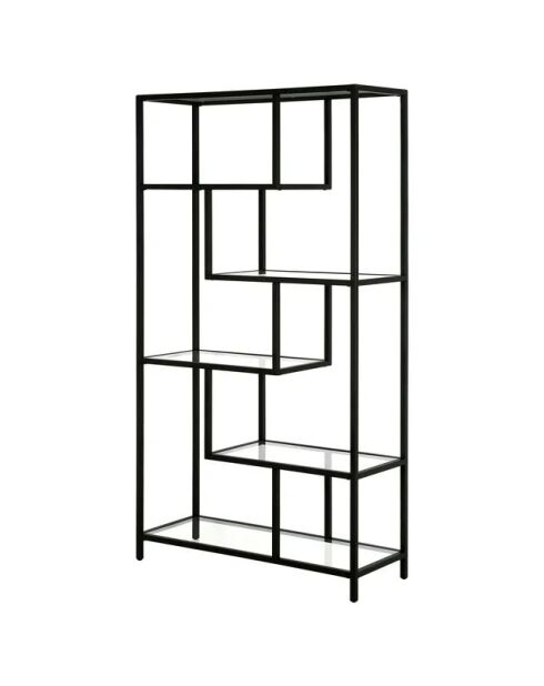 Bibliothèque By-30 noir/transparent - 90x172x30 cm