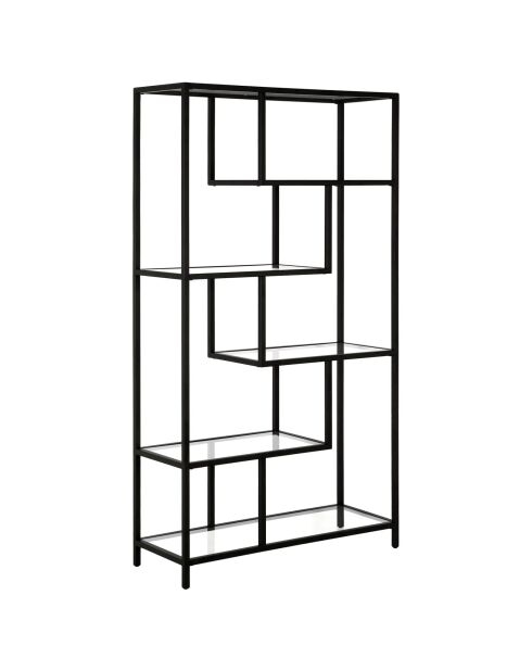 Bibliothèque By-30 noir/transparent - 90x172x30 cm