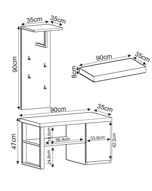 Ensemble de support de hall Lion blanc - 2 pièces