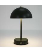 Lámpara de mesa recargable negra Lucia - 15,5x25,5x15,5 cm