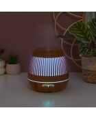 Diffuseur huiles essentielles LED lanterne bois - 17x13x17 cm