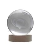Set de 3 lámparas de cristal blanco grabadas con efecto bola de cristal - 7x13x7 cm