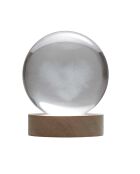 Set de 3 lámparas de cristal blanco grabadas con efecto bola de cristal - 7x13x7 cm