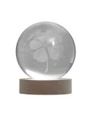 Set de 3 lámparas de cristal blanco grabadas con efecto bola de cristal - 7x13x7 cm