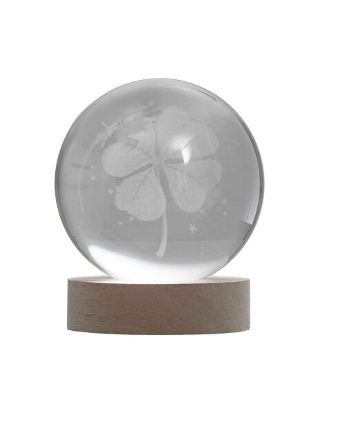 Set de 3 lámparas de cristal blanco grabadas con efecto bola de cristal - 7x13x7 cm