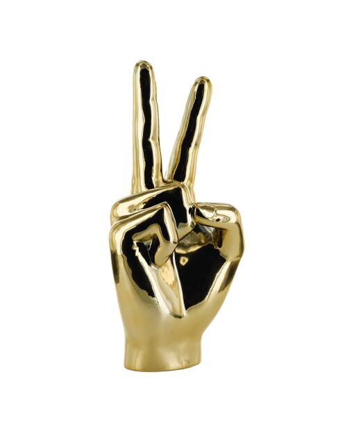 Set de 3 estatuas de la mano dorada, 11,5 x 27 x 9,5 cm
