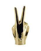 Set de 3 estatuas de la mano dorada, 11,5 x 27 x 9,5 cm