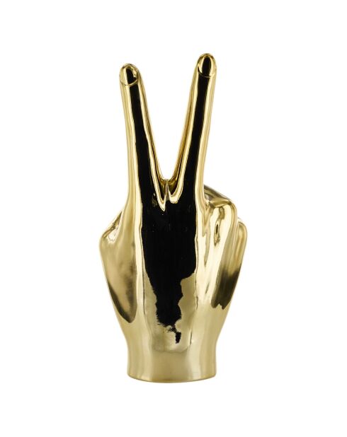 Set de 3 estatuas de la mano dorada, 11,5 x 27 x 9,5 cm