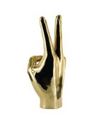 Set de 3 estatuas de la mano dorada, 11,5 x 27 x 9,5 cm