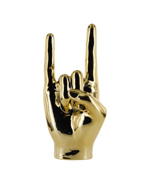 Set de 3 estatuas de la mano dorada, 11,5 x 27 x 9,5 cm