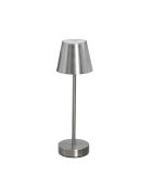 Lámpara de mesa recargable USB plateada - H.36 cm