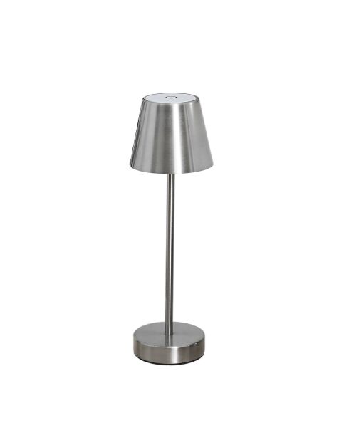 Lámpara de mesa recargable USB plateada - H.36 cm