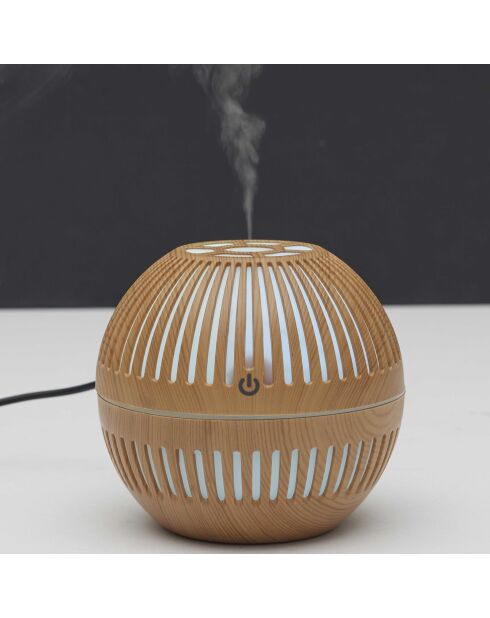 Diffuseur bois rond marron - 10,3x9,5x10,3 cm