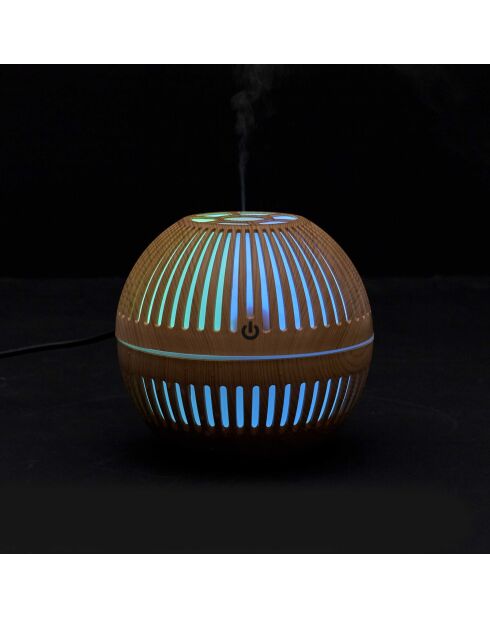 Diffuseur bois rond marron - 10,3x9,5x10,3 cm