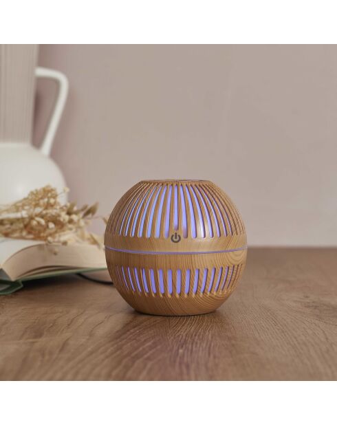 Diffuseur bois rond marron - 10,3x9,5x10,3 cm