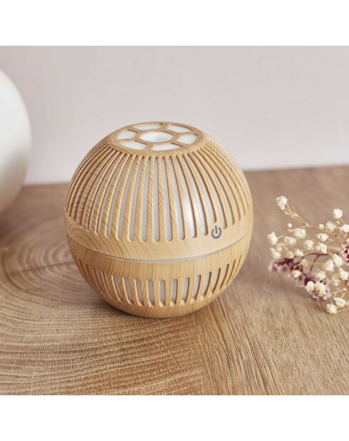 Diffuseur bois rond marron - 10,3x9,5x10,3 cm