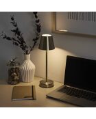 Lámpara de mesa recargable USB dorada - H.36 cm