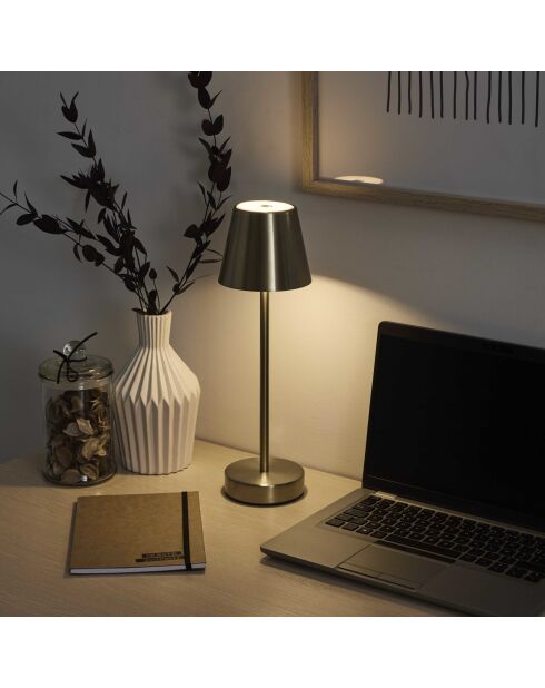 Lámpara de mesa recargable USB dorada - H.36 cm