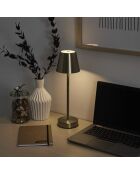 Lámpara de mesa recargable USB dorada - H.36 cm