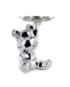 Statue Ourson argent vide-poche argentée - 14,5x12x18 cm