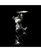 Statue Ourson argent vide-poche argentée - 14,5x12x18 cm