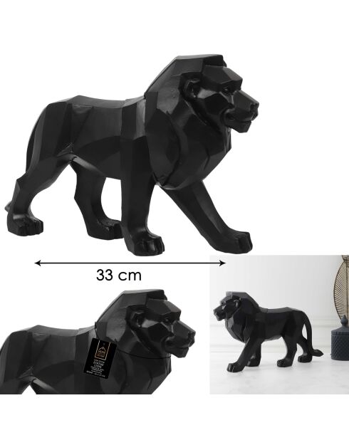 Lion Origami noir noir - 33x21,5x11,5 cm