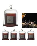Set di 4 candele profumate latine con campana marrone/nera - 8,5x11x8,5 cm