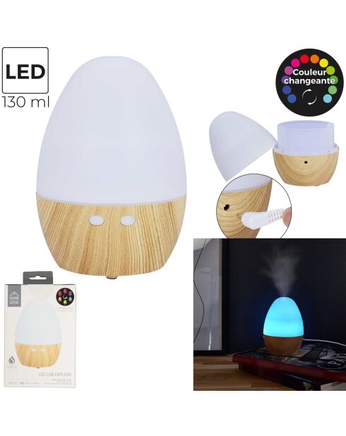 Diffusore LED USB marrone - 130 ml