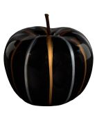 Statue Pomme coulure bronze argenté noir - 12x13x12 cm