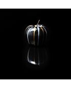 Statue Pomme coulure bronze argenté noir - 12x13x12 cm