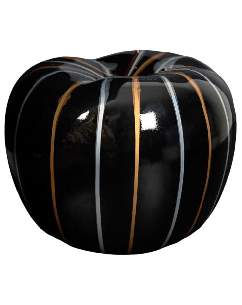 Statue Pomme coulure bronze et argent noir - 25x27x25 cm