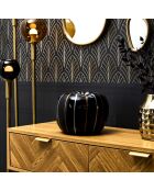 Statue Pomme coulure bronze et argent noir - 25x27x25 cm