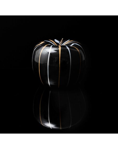 Statue Pomme coulure bronze et argent noir - 25x27x25 cm