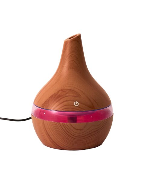 Diffusor für ätherische Holzöle mit LED-Licht, 8,6 x 16 x 16 cm