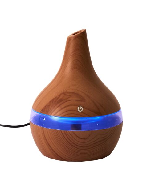 Diffusor für ätherische Holzöle mit LED-Licht, 8,6 x 16 x 16 cm