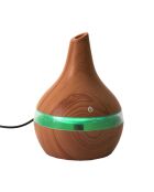 Diffusore di oli essenziali in legno chiaro a LED - 8,6x16x16 cm