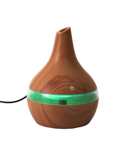 Diffusor für ätherische Holzöle mit LED-Licht, 8,6 x 16 x 16 cm