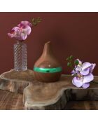 Diffusore di oli essenziali in legno chiaro a LED - 8,6x16x16 cm