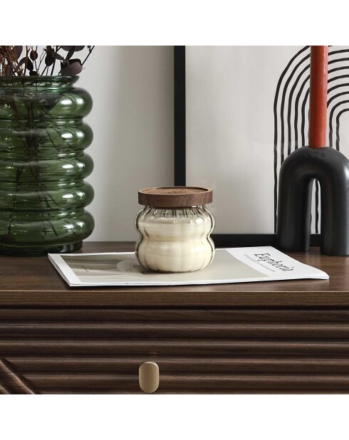 Set di 3 candele profumate Softness grigio/terracotta/verde - H.9 cm