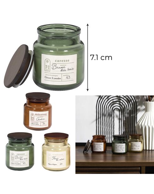 Set di 3 candele profumate in barattolo Softness grigio/terracotta/verde - H.7,1 cm