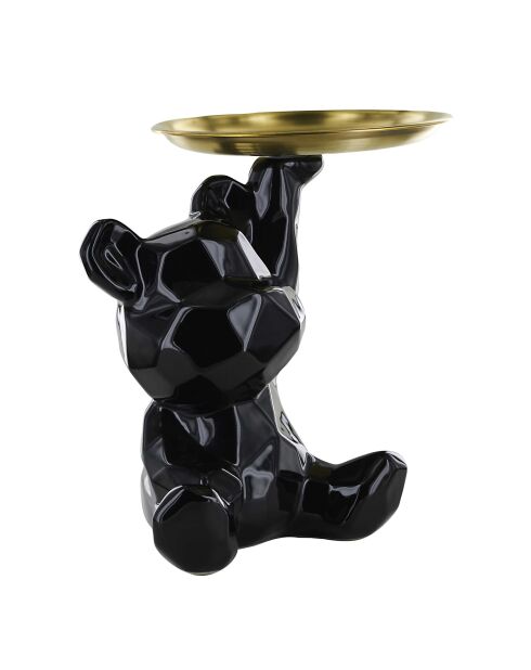 Statue Ourson noir vide-poche noire - 14,5x12x18 cm