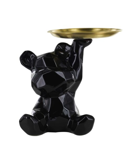 Statue Ourson noir vide-poche noire - 14,5x12x18 cm