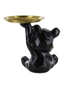 Statue Ourson noir vide-poche noire - 14,5x12x18 cm