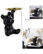 Statue Ourson noir vide-poche noire - 14,5x12x18 cm