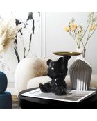 Statue Ourson noir vide-poche noire - 14,5x12x18 cm