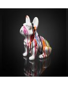 Bulldog de cerámica con gotas multicolores - 28x30x16 cm