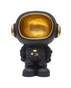Statue Astronaute noir vide-poche doré/noir - 21,5x28x15 cm