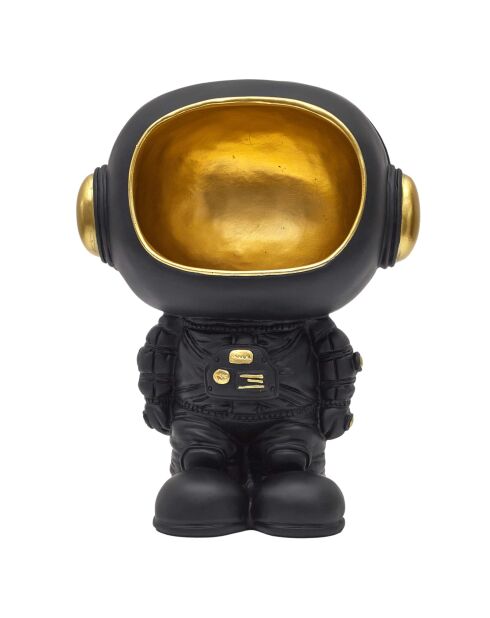 Statue Astronaute noir vide-poche doré/noir - 21,5x28x15 cm