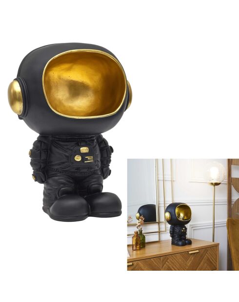 Statue Astronaute noir vide-poche doré/noir - 21,5x28x15 cm