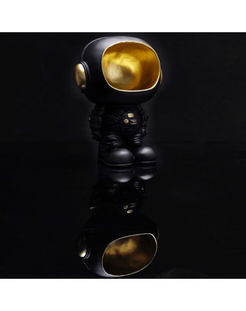Statue Astronaute noir vide-poche doré/noir - 21,5x28x15 cm